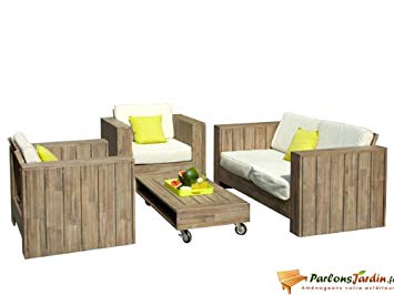Salon bas de jardin en bois