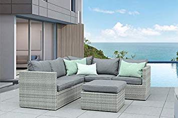 Salon de jardin gris 6 places