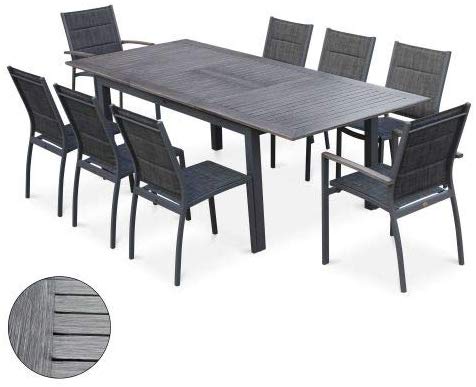 Alice's garden - salon de jardin table extensible - chicago gris