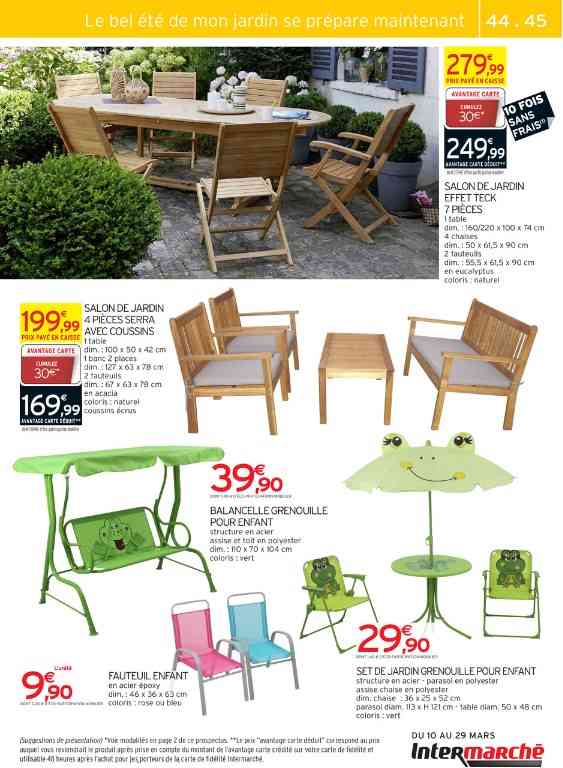 Salon de jardin en acacia intermarché