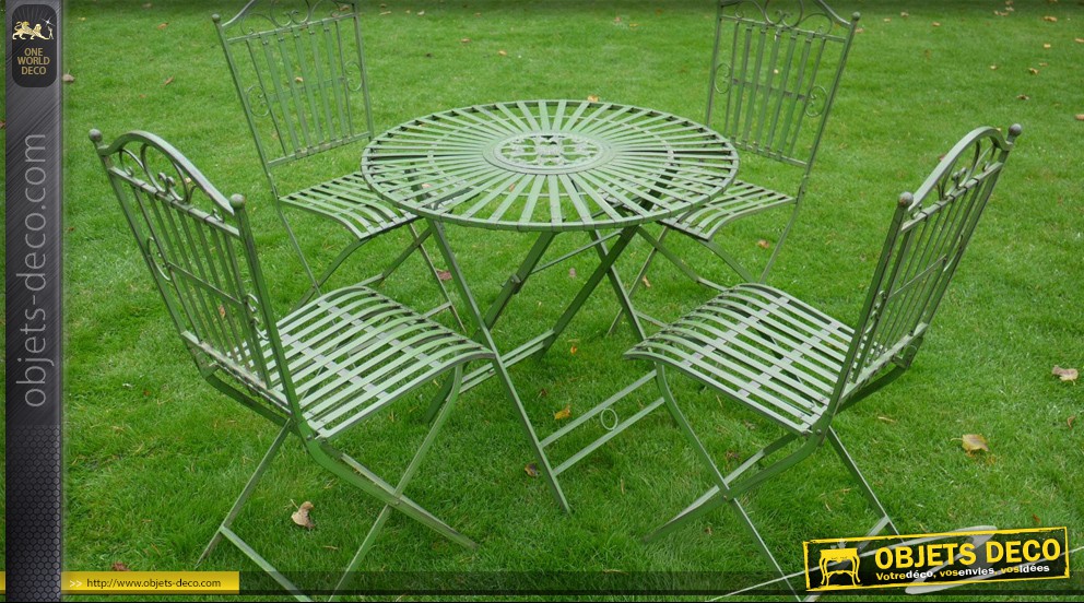Salon de jardin couleur vert