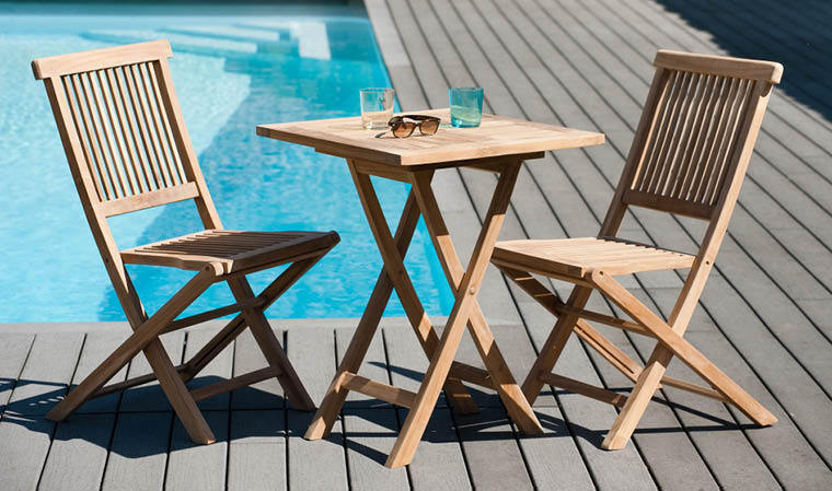 Salon de jardin en teck brut grade a