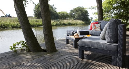 Salon de jardin modulable nevada graphite allibert