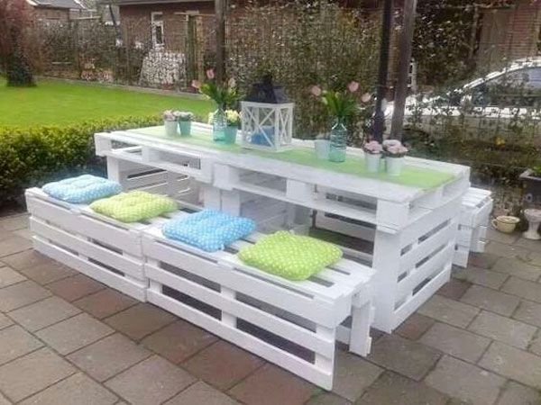 Exemple salon de jardin en palette