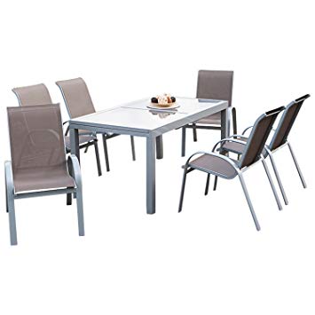 Salon de jardin aluminium et toile