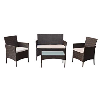 Salon de jardin marron beige