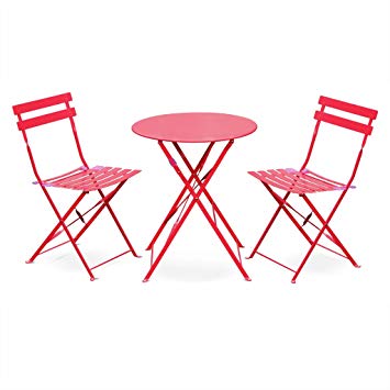 Salon de jardin acier pliant bistro