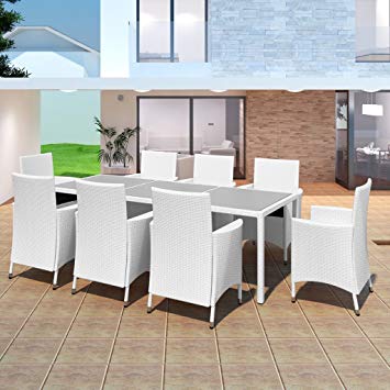 Salon de jardin blanc en resine