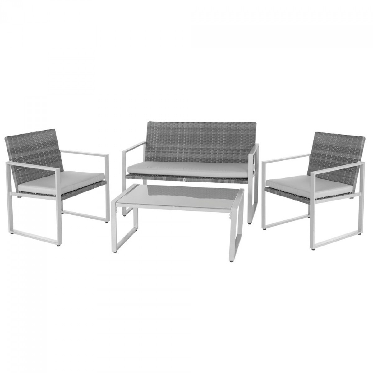 Salon de jardin bas aluminium gris