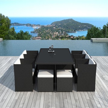 Salon de jardin en resine noir