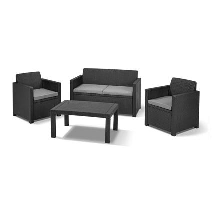 Salon de jardin merano graphite allibert