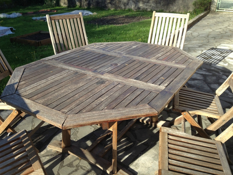 Repeindre salon de jardin bois