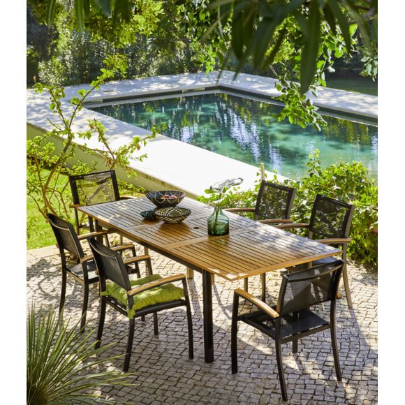 Salon de jardin en teck carrefour