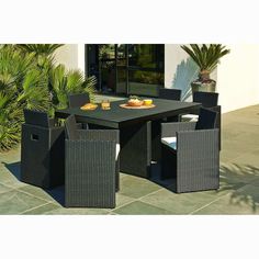 Salon de jardin encastrable 6 places rond