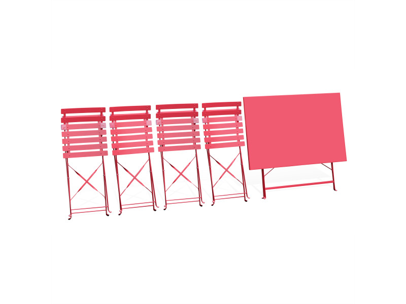 Salon jardin bistrot rouge