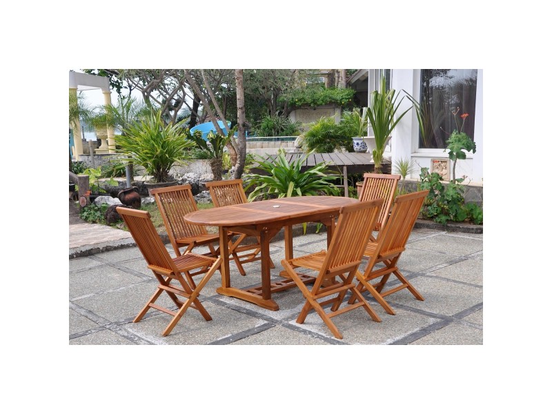 Salon de jardin teck massif 6/8 pers