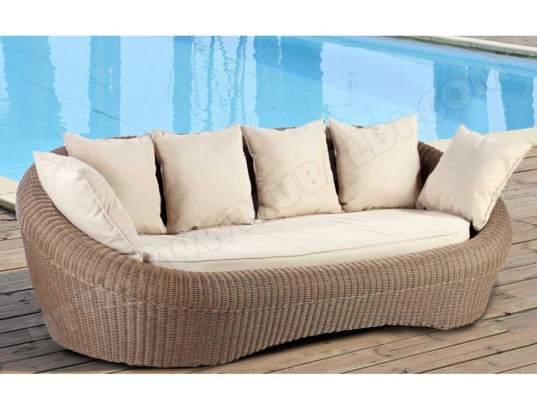 Salon de jardin whiteheaven en résine tressée caramel