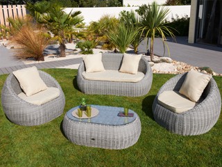 Solde salon jardin resine tressee