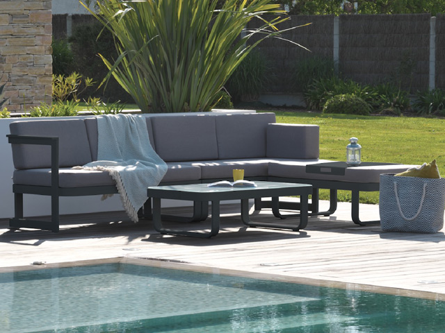 Salon de jardin aluminium anthracite