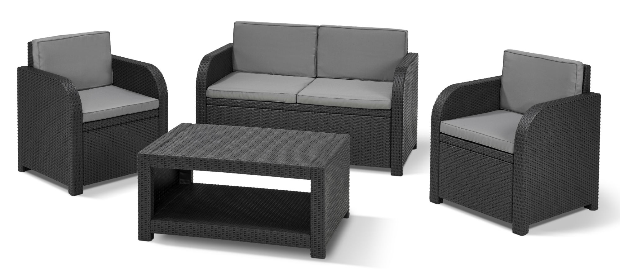 Salon de jardin allibert table coffre