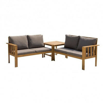 Majorque salon de jardin 4 places en bois acacia - marron