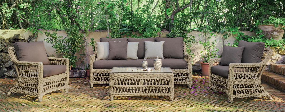 Salon de jardin bas rotin