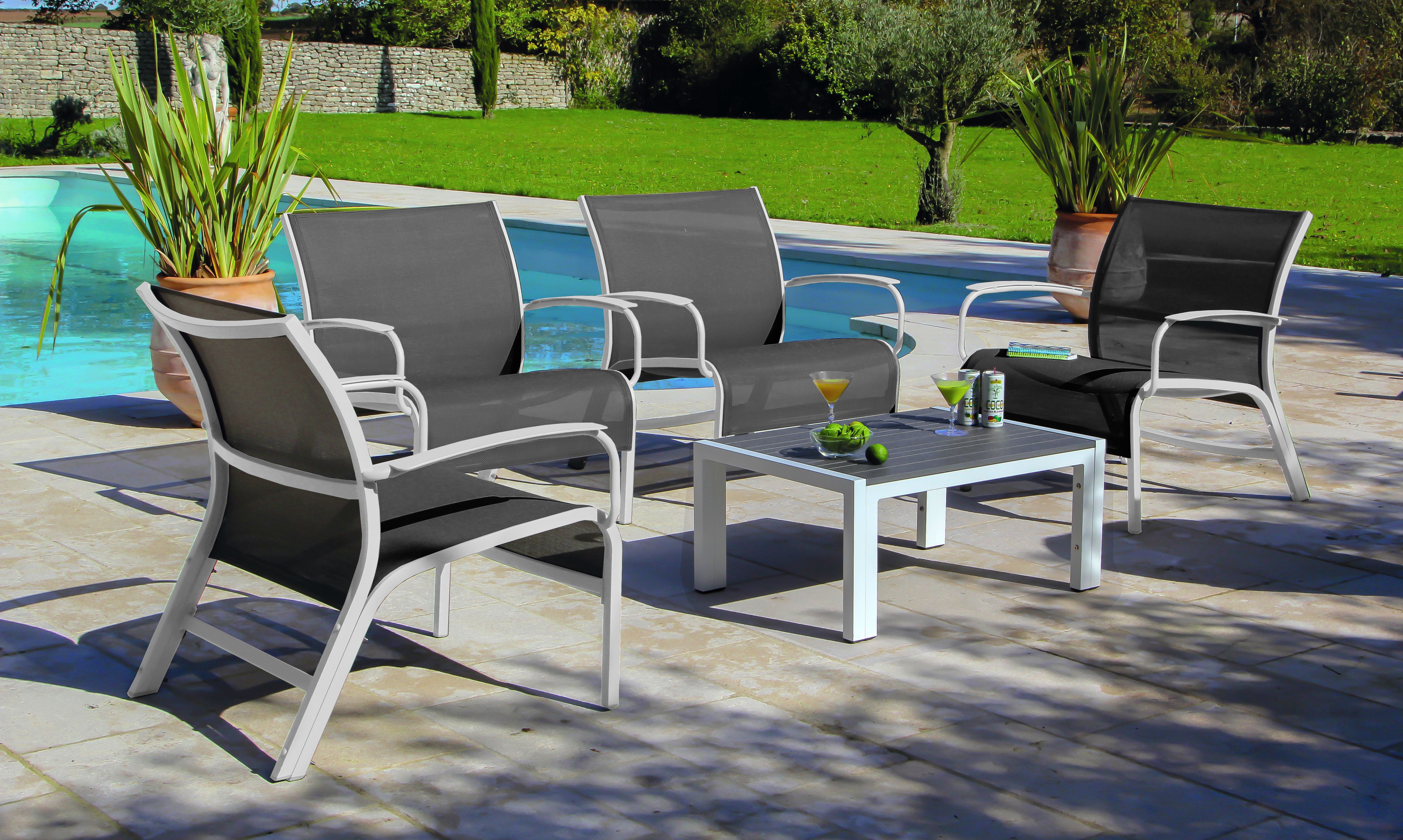 Salon de jardin en textilene alu