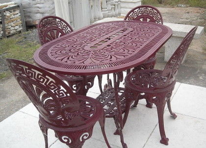 Salon de jardin en fonte aluminium