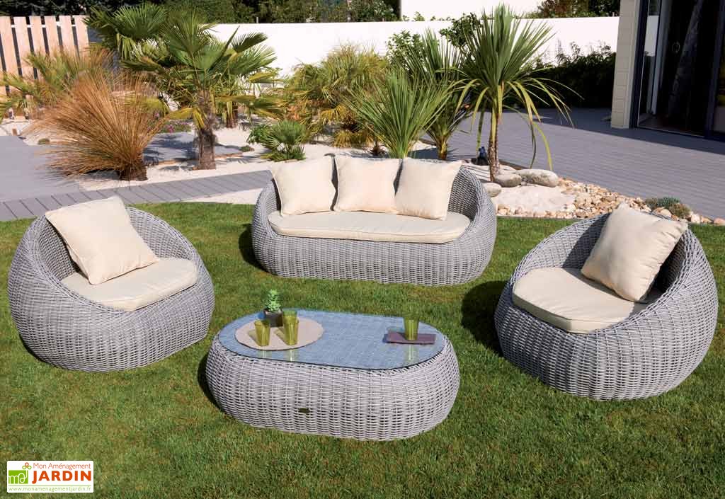 Salon de jardin résine tressée promotion