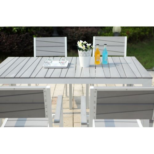 Salon de jardin gris blanc
