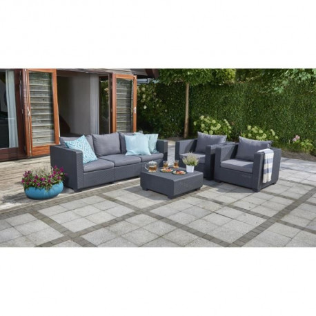Salon de jardin tressee gris allibert