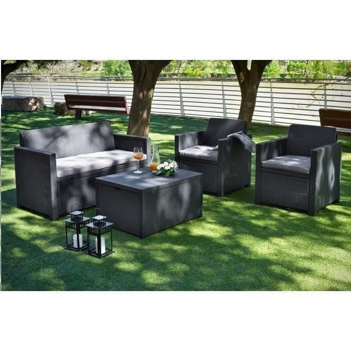 Salon de jardin 4 places en resine