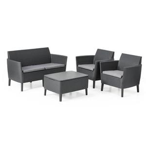 Salon de jardin alabama coloris graphite allibert