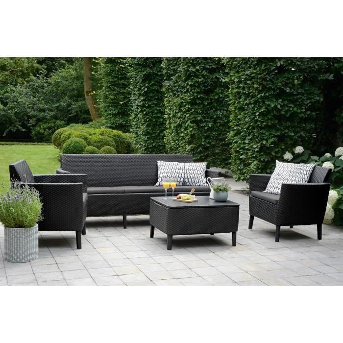Salon de jardin imitation rotin allibert