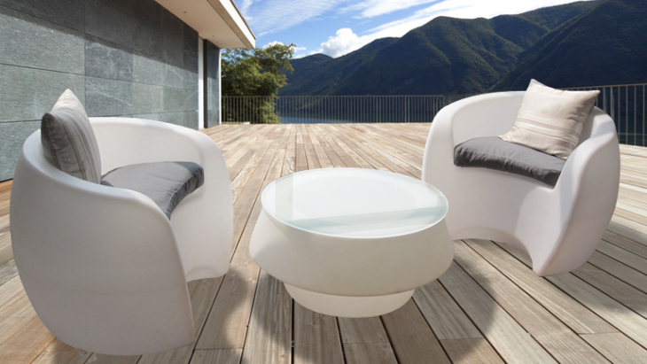 Salon de jardin plastique blanc design