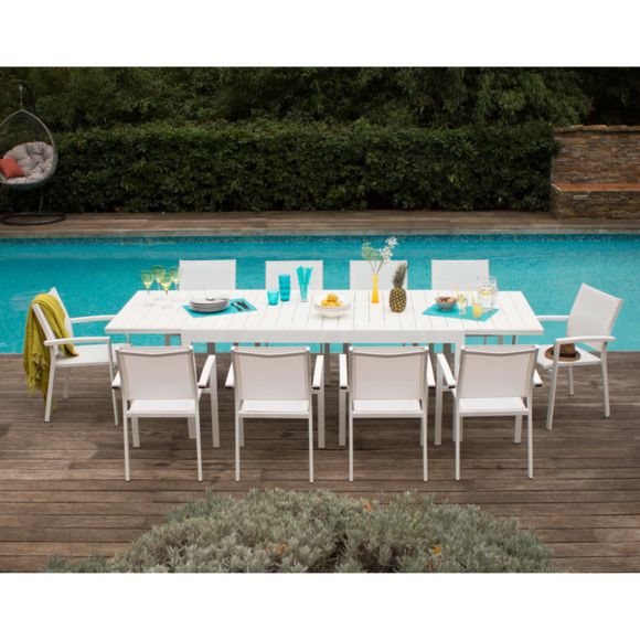 Salon de jardin aluminium gris anthracite