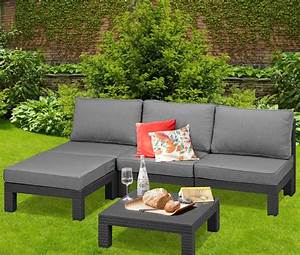 Salon de jardin modulable nevada graphite allibert