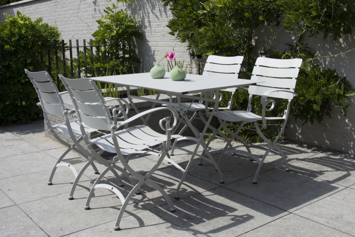 Salon de jardin fer forgé gris