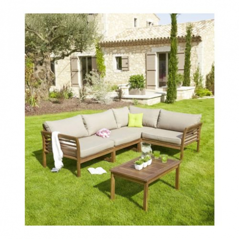 Salon de jardin teck carrefour