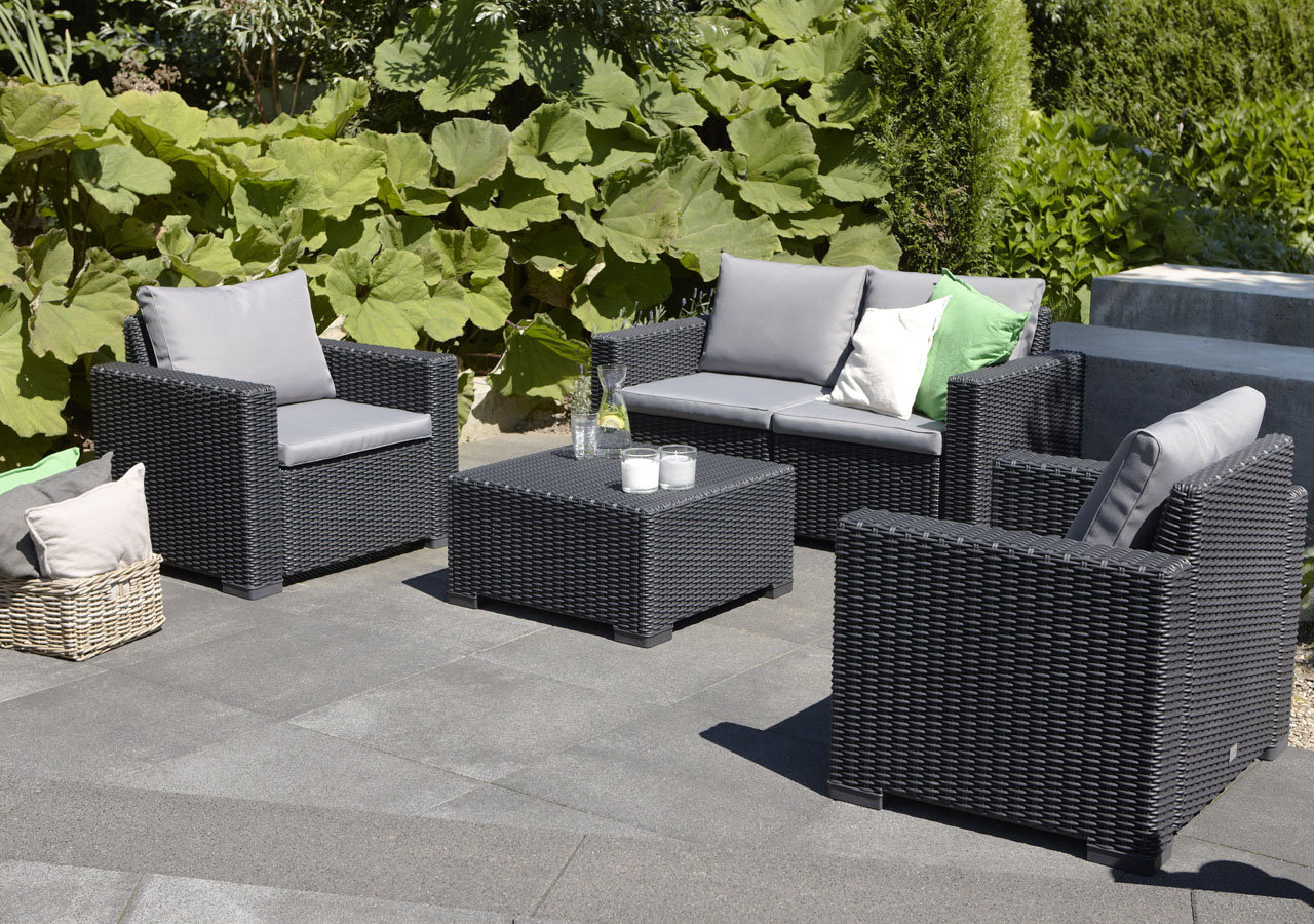 Salon de jardin résine tressée allibert monaco