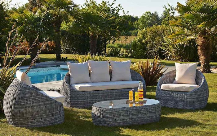 Salon de jardin gris leroy merlin