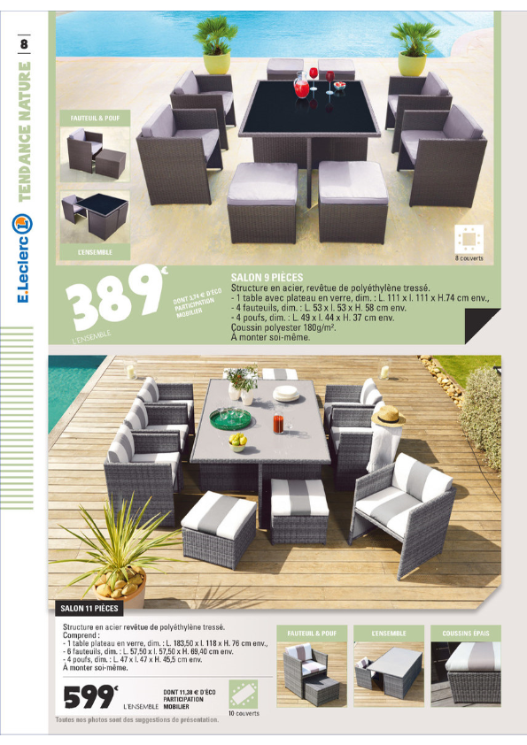 Leclerc salon de jardin