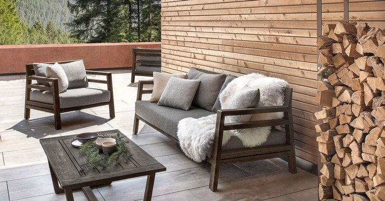 Salon de jardin exterieur en bois