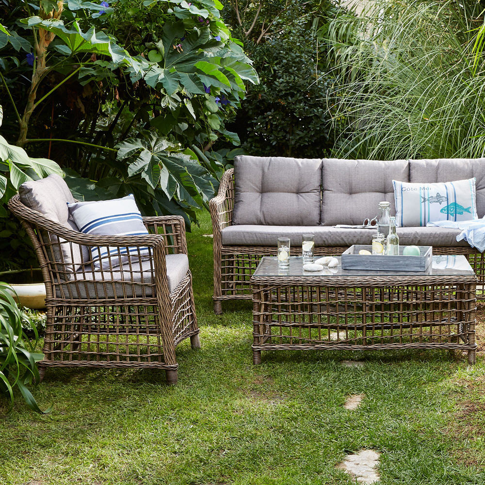 Salon de jardin resine imitation osier