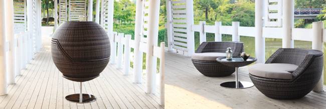 Fauteuil boule salon de jardin