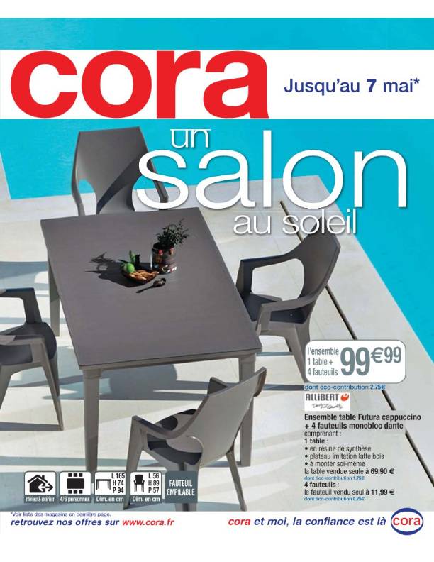 Salon de jardin bois cora