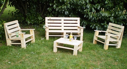 Salon de jardin en palette en bois plan