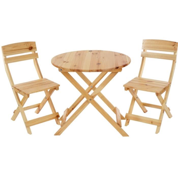 Salon de jardin en teck avec table et chaises pliantes