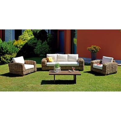 Salon de jardin bois naturel