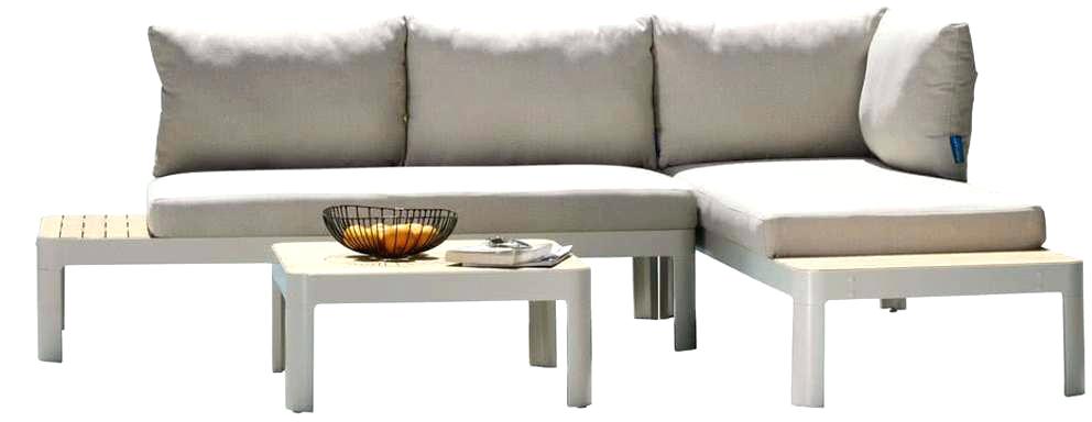 Salon bas de jardin gili aluminium anthracite 4 personnes